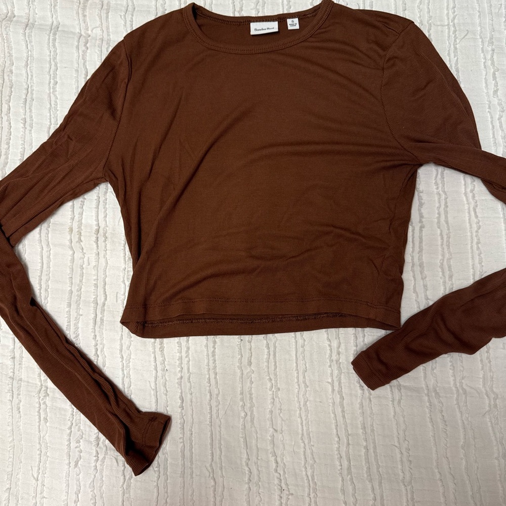 Brown Long Sleeve Women's Top